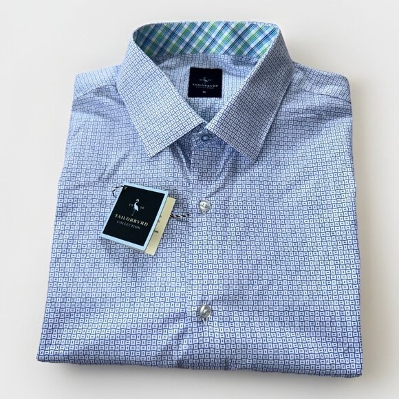 NEW Tailorbyrd Signature Gingham Short Sleeve Shirt Button Down Mens Size XL - Picture 1 of 9